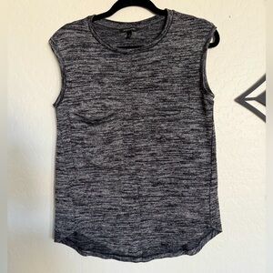 BANANA REPUBLIC Black and Gray Marled Sleeveless Knit Top - Small